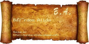 Bárdos Alida névjegykártya